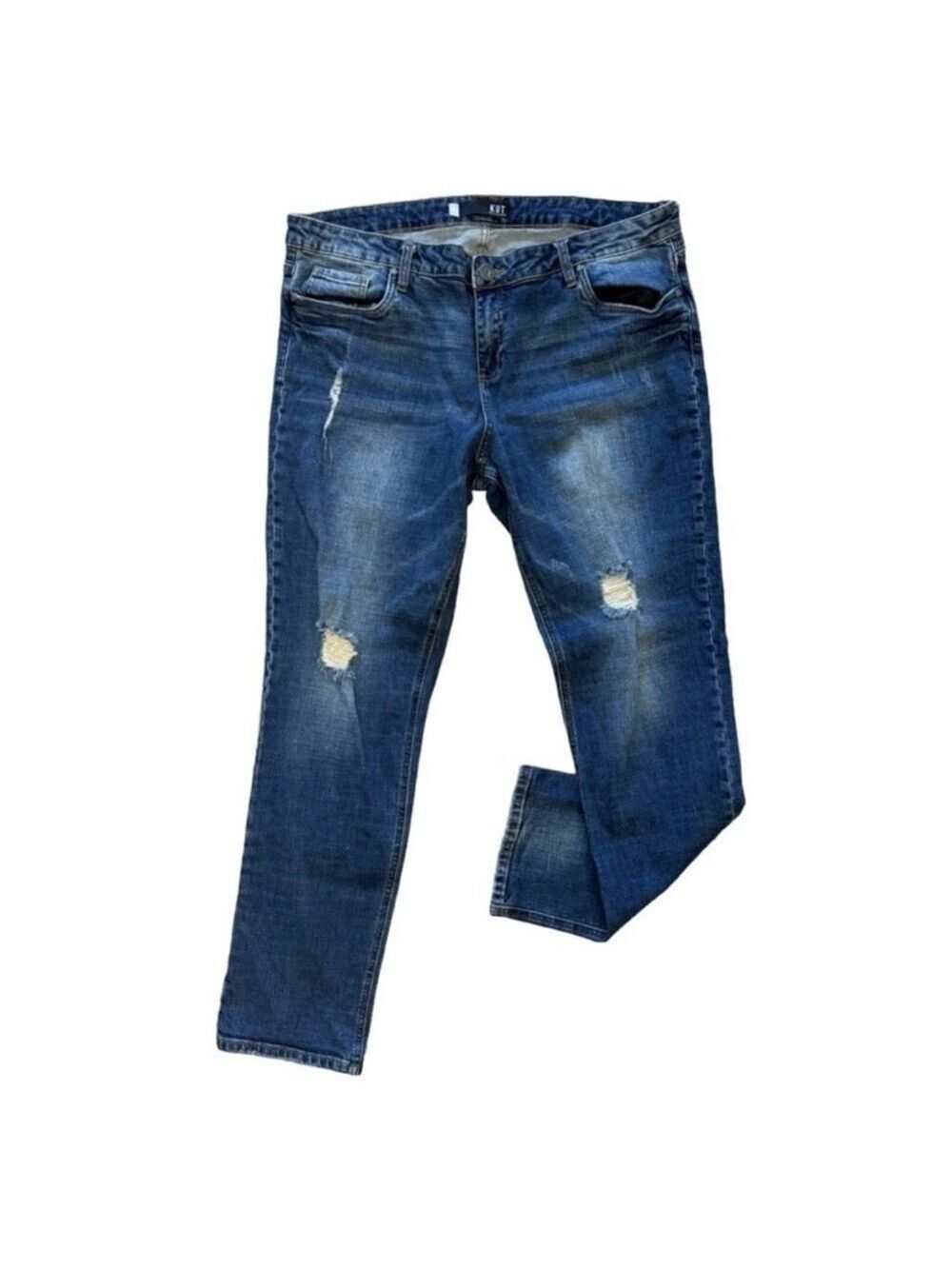 KUT FROM THE KLOTH Catherine Boyfriend Jeans Size 16 High Rise Distressed